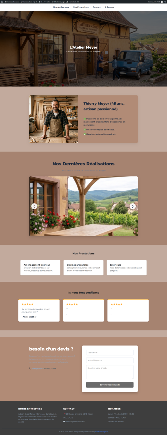 Création de site internet sur-mesure pour un artisan du Haut-Rhin
